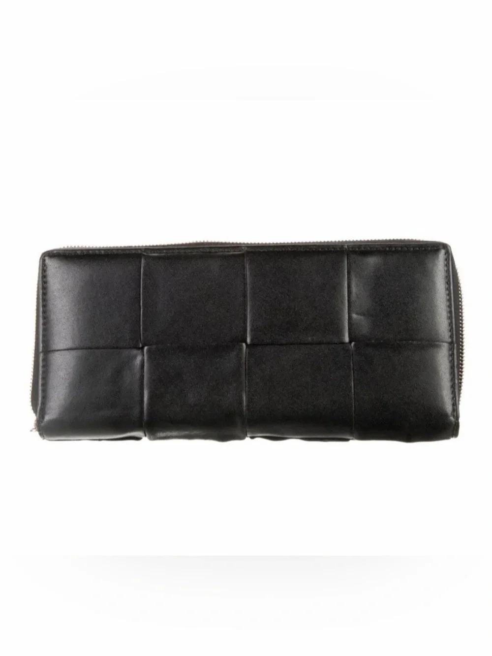 BOTTEGA VENETA Maxi Intrecciato Black Lambskin Continental Wallet. Rare! RT$1100